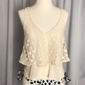 Lace sleeveless top tank BAR III flowy BOHO